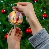 Faith-based ornament featuring Jesus walking with a lamb, a meaningful Christian gift.