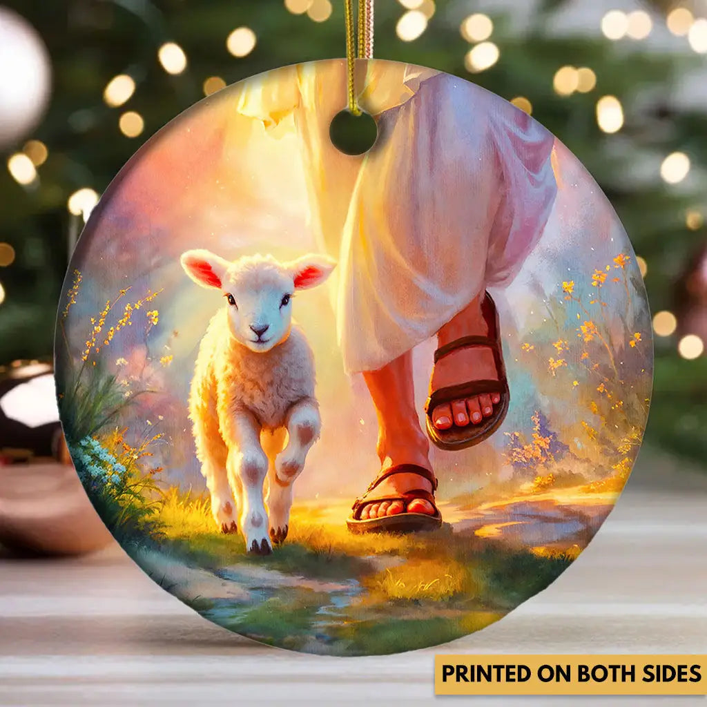 Jesus Walking With Lamb Ornament