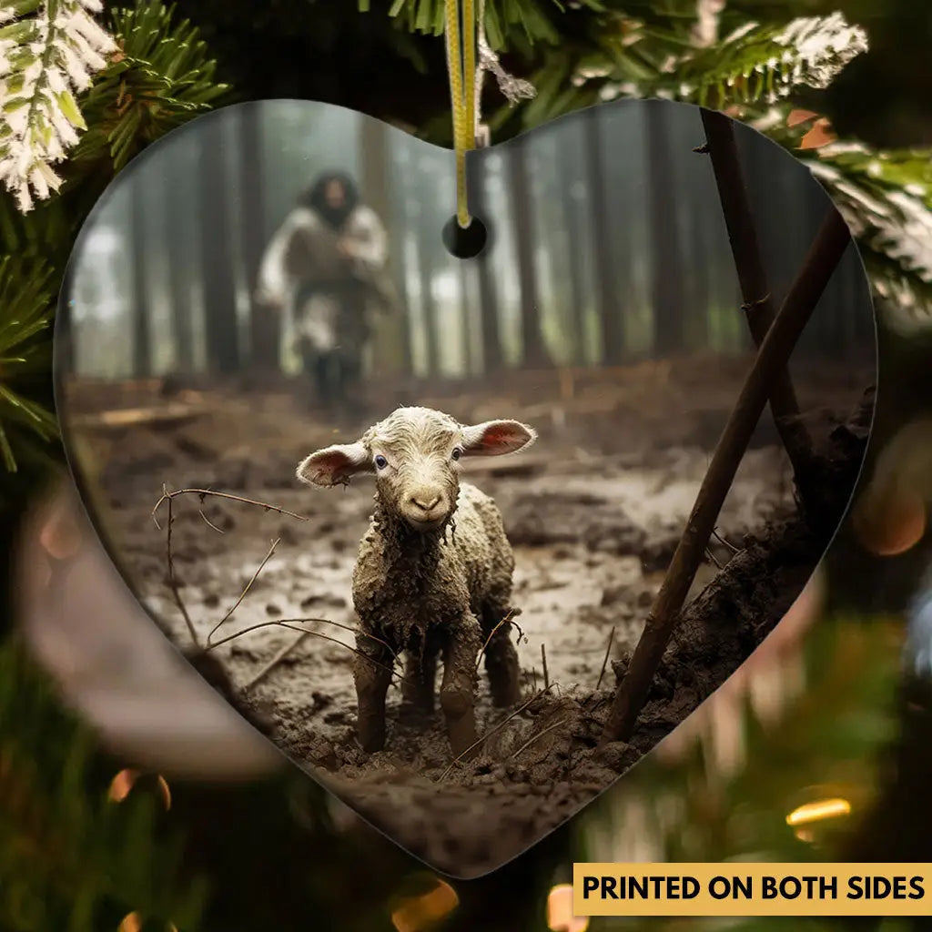 Jesus With The Sheep Jesus Running After Lamb Ornament