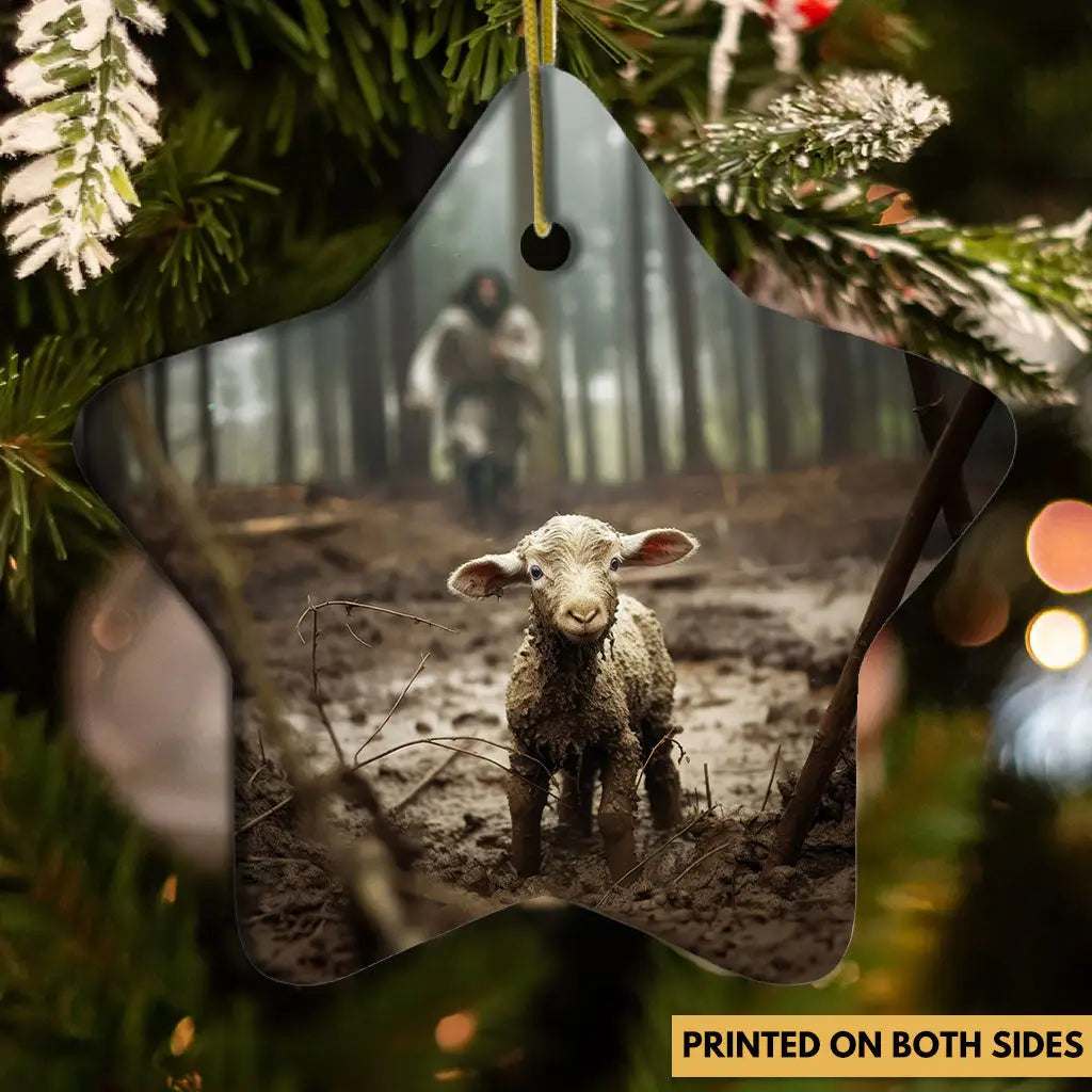 Jesus With The Sheep Jesus Running After Lamb Ornament