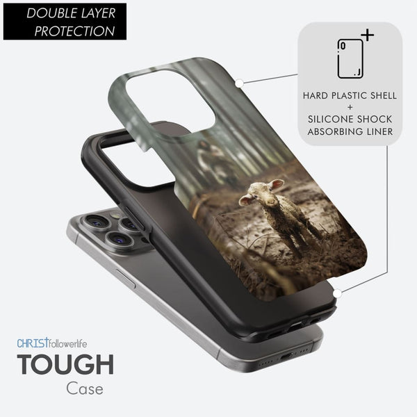 Jesus With The Sheep, Jesus Running After Lamb, Christian Phone Case -  Christ Follower Life
