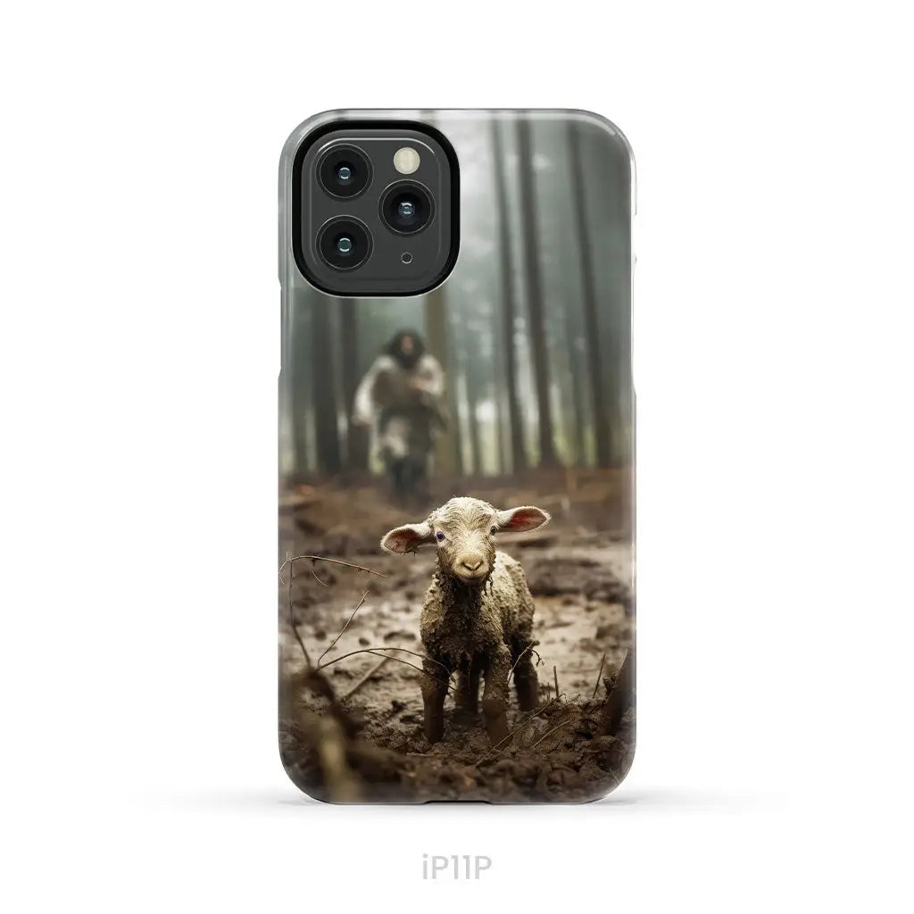 Jesus With The Sheep Running After Lamb Phone Case iPhone 11 Pro / Tough