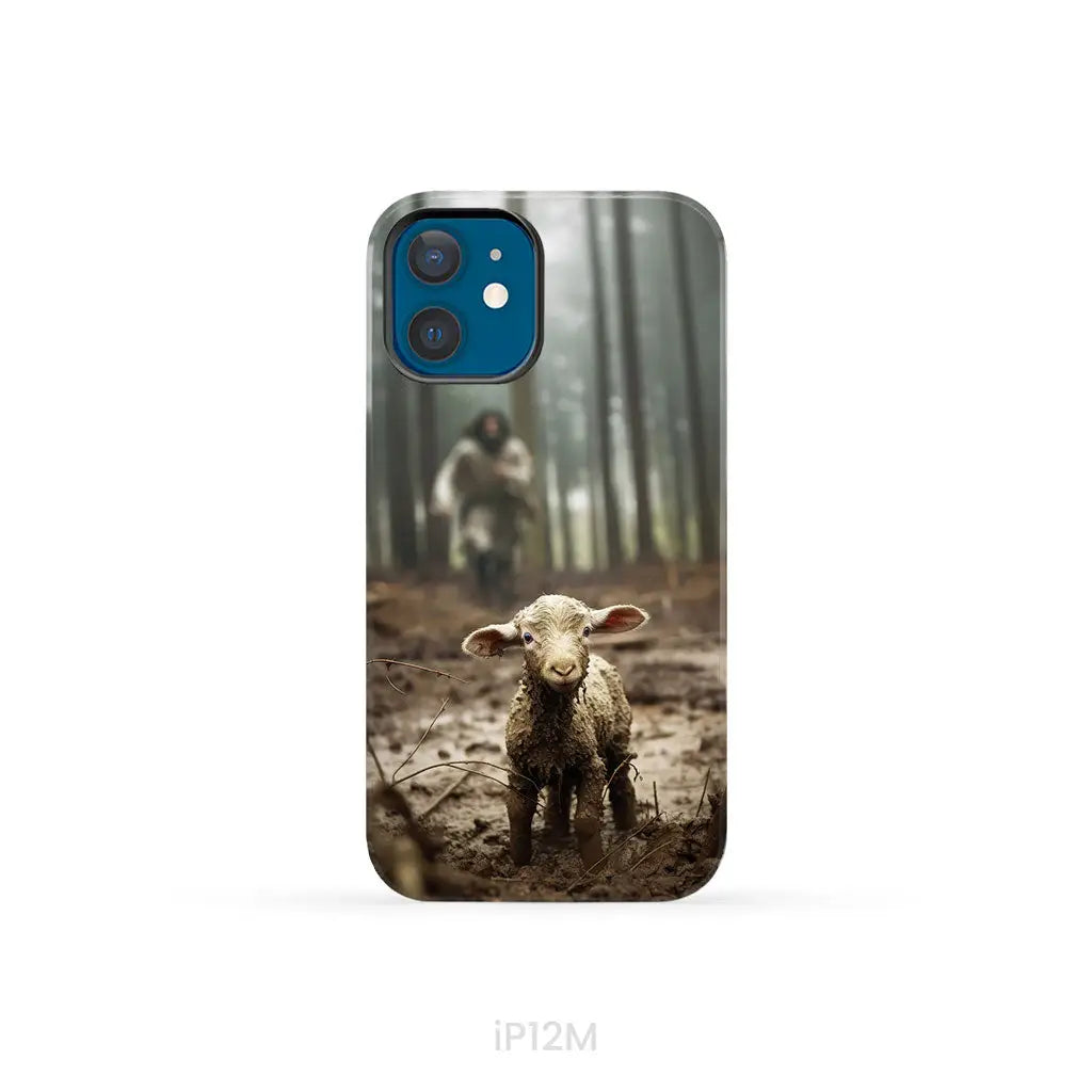 Jesus With The Sheep Running After Lamb Phone Case iPhone 12 Mini / Tough
