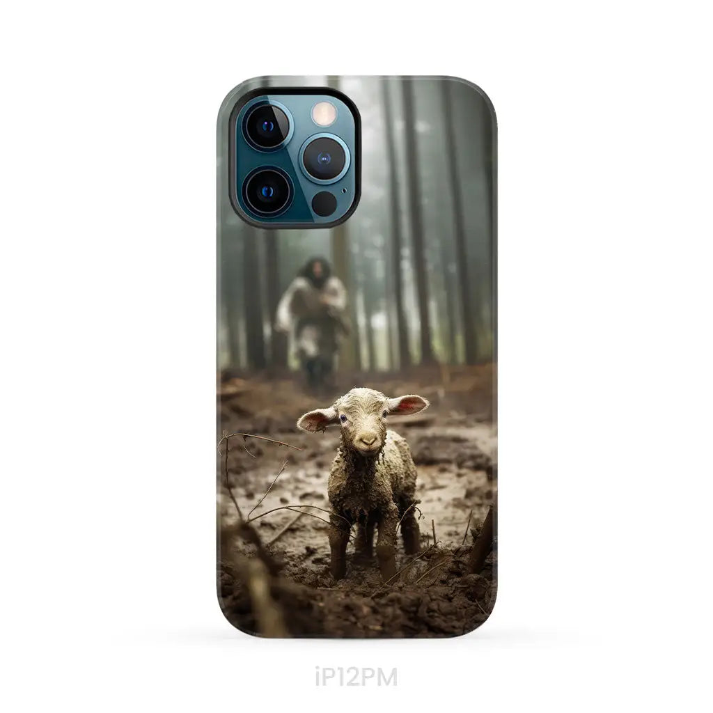 Jesus With The Sheep Running After Lamb Phone Case iPhone 12 Pro Max / Tough