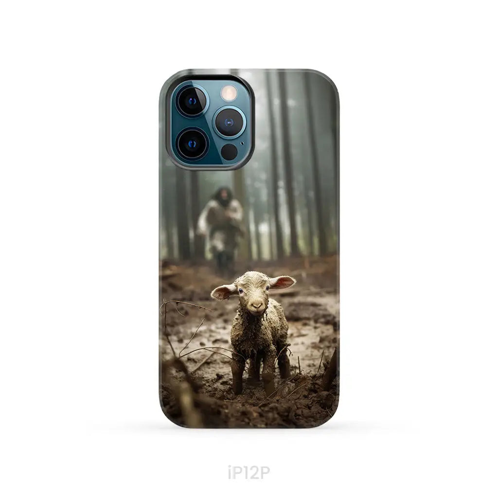 Jesus With The Sheep Running After Lamb Phone Case iPhone 12 Pro / Tough