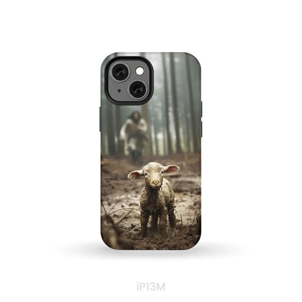 Jesus With The Sheep Running After Lamb Phone Case iPhone 13 Mini / Tough