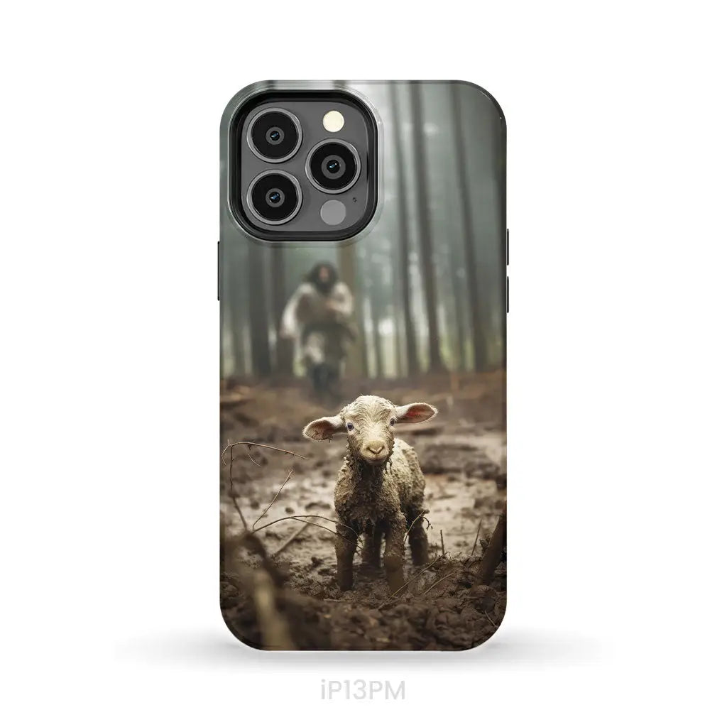Jesus With The Sheep Running After Lamb Phone Case iPhone 13 Pro Max / Tough