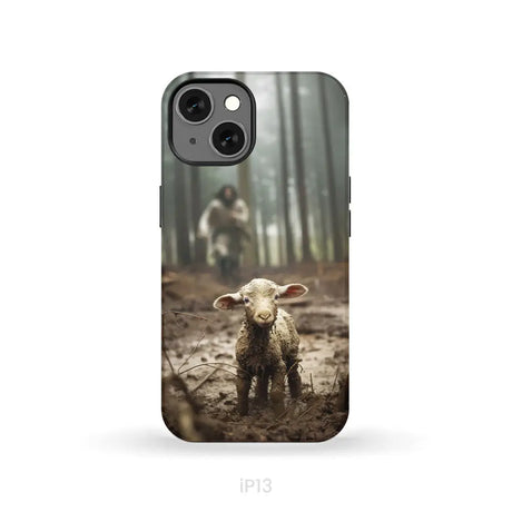 Jesus With The Sheep Running After Lamb Phone Case iPhone 13 / Tough