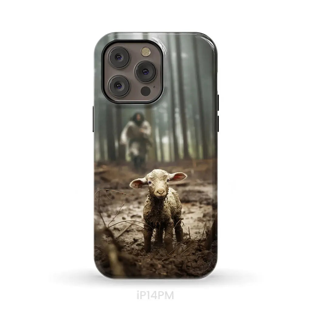 Jesus With The Sheep Running After Lamb Phone Case iPhone 14 Pro Max / Tough