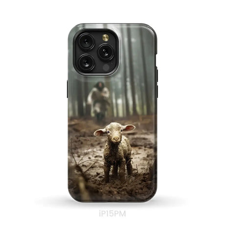 Jesus With The Sheep Running After Lamb Phone Case iPhone 15 Pro Max / Tough
