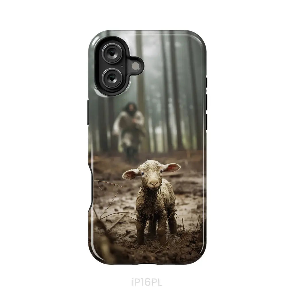 Jesus With The Sheep Jesus Running After Lamb Phone Case iPhone 16 Plus / Tough Case