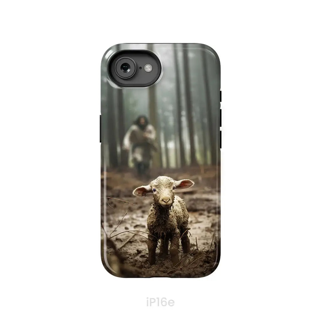 Jesus With The Sheep Jesus Running After Lamb Phone Case iPhone 16e / Tough Case