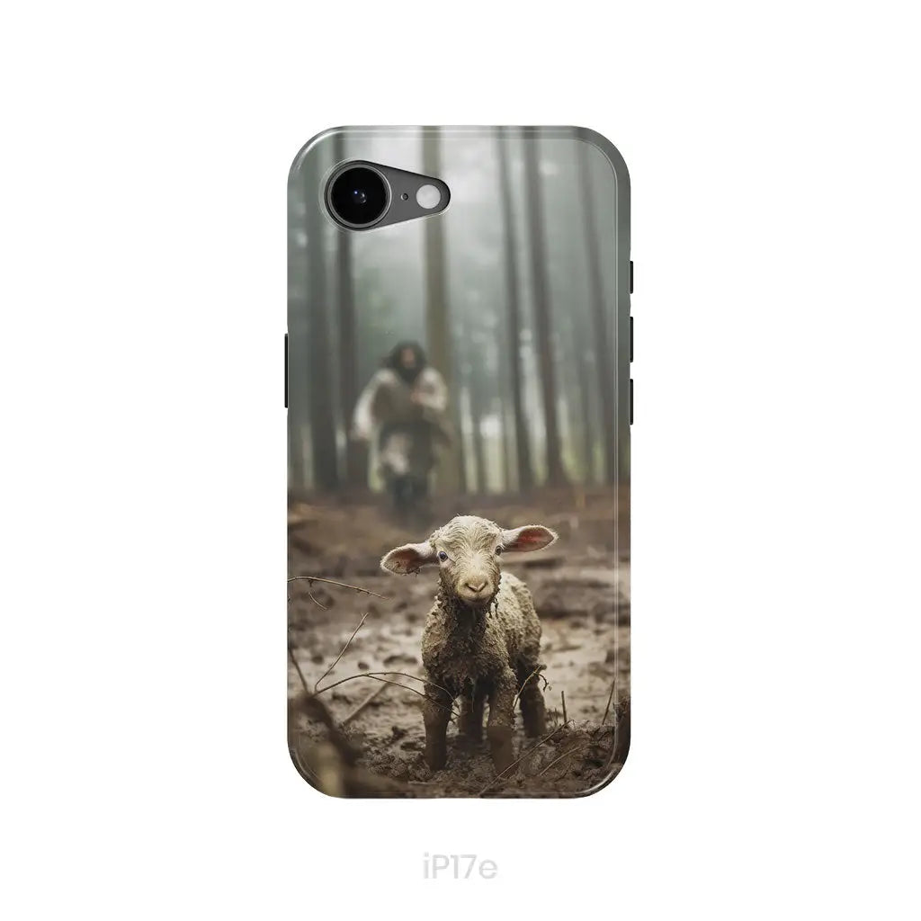 Jesus With The Sheep Jesus Running After Lamb Phone Case iPhone 17e / Tough Case