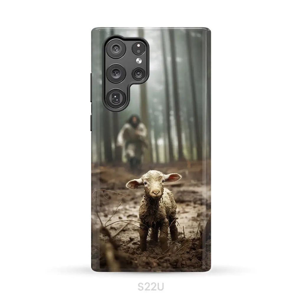 Jesus With The Sheep Running After Lamb Phone Case Samsung Galaxy S22 Ultra / Tough