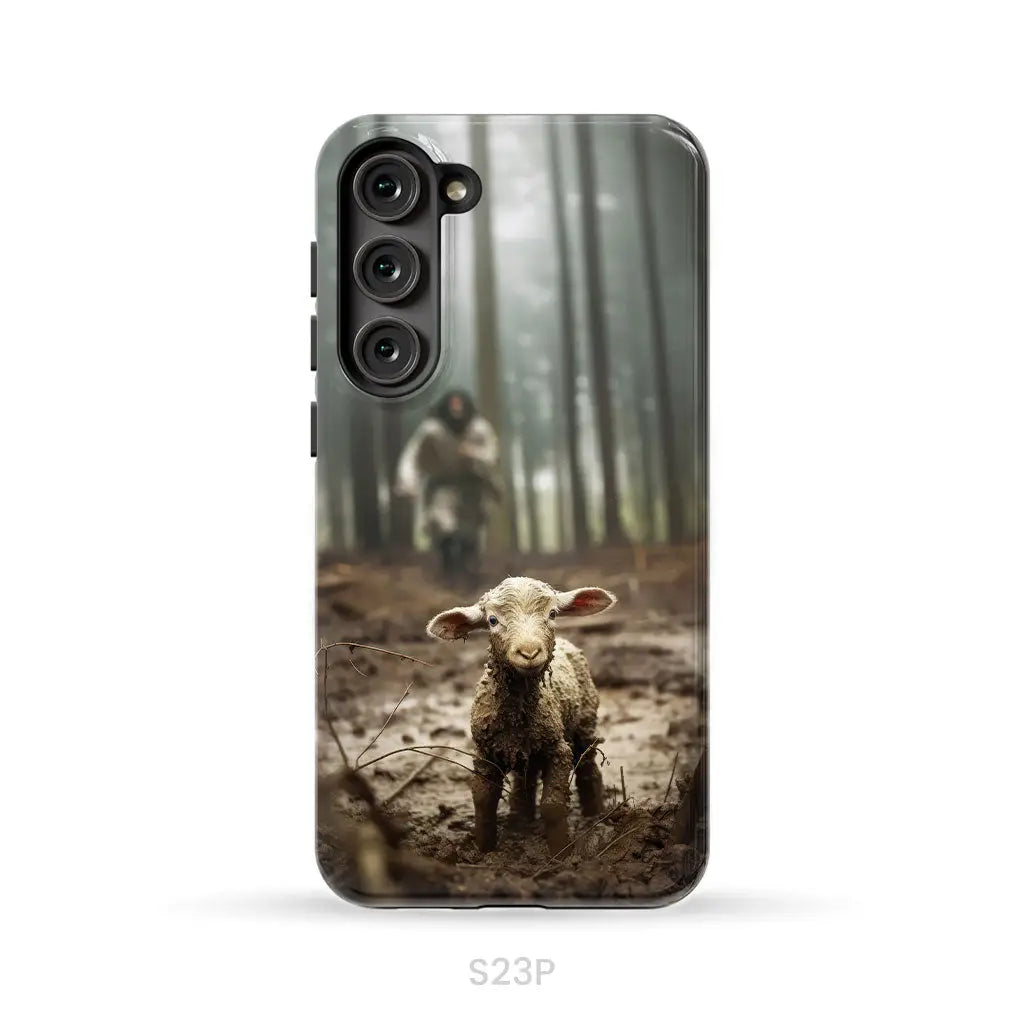 Jesus With The Sheep Running After Lamb Phone Case Samsung Galaxy S23 Plus / Tough