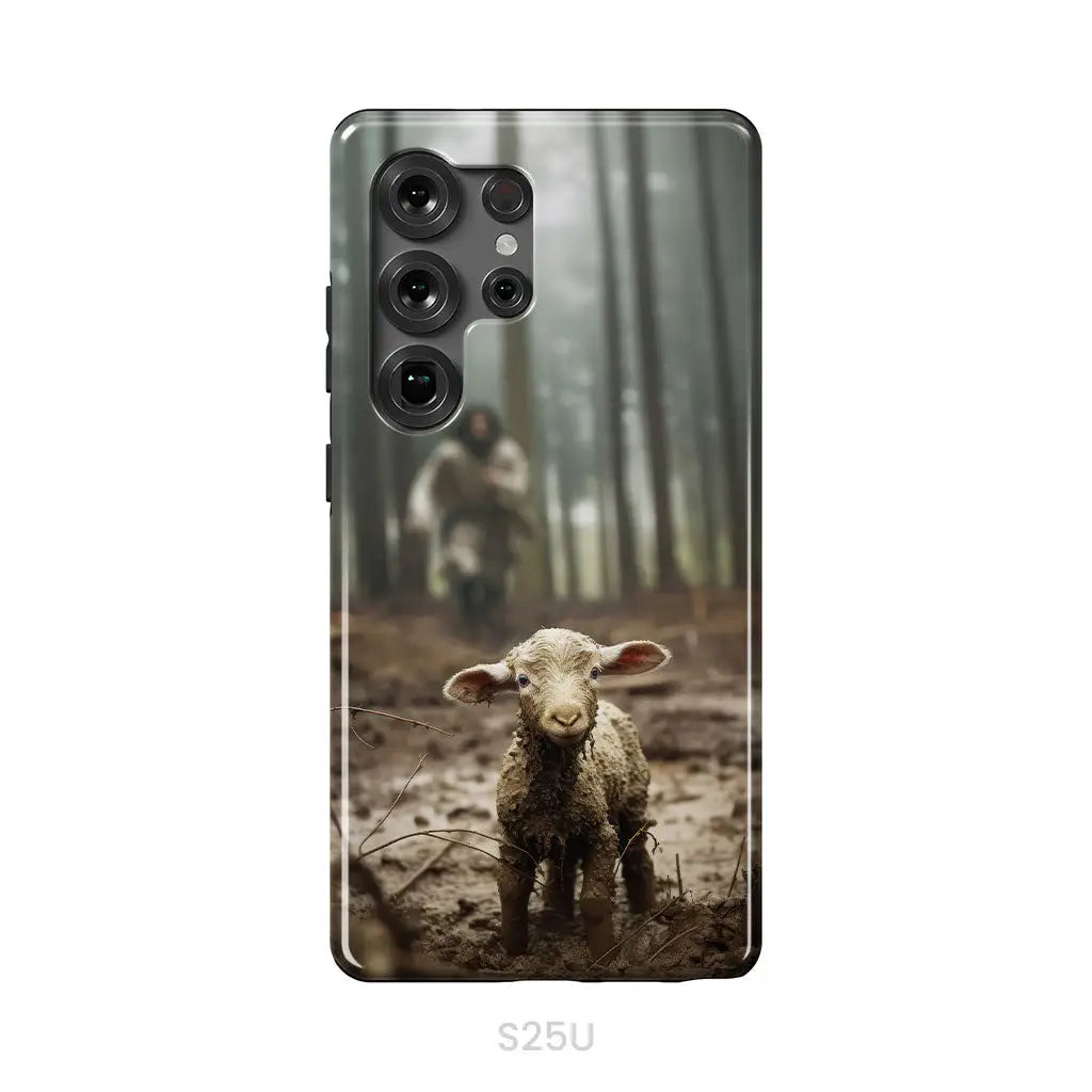 Jesus With The Sheep Jesus Running After Lamb Phone Case Samsung Galaxy S25 Ultra / Tough Case
