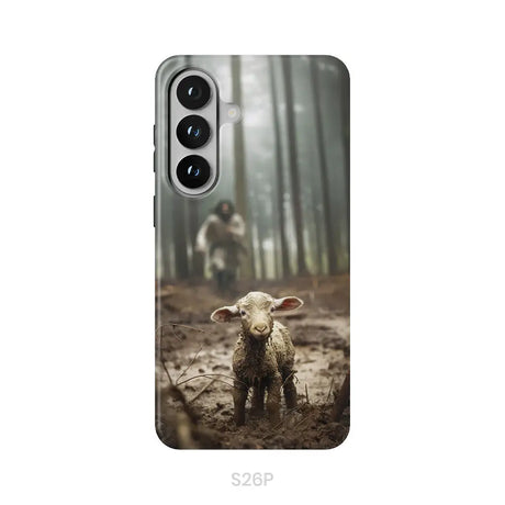 Jesus With The Sheep Jesus Running After Lamb Phone Case Samsung Galaxy S26 Plus / Tough Case