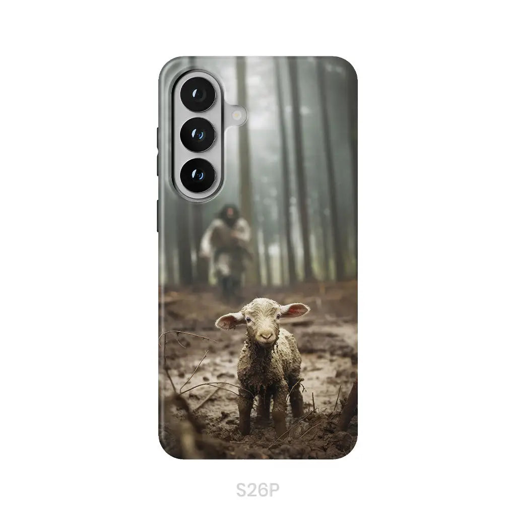 Jesus With The Sheep Jesus Running After Lamb Phone Case Samsung Galaxy S26 Plus / Tough Case