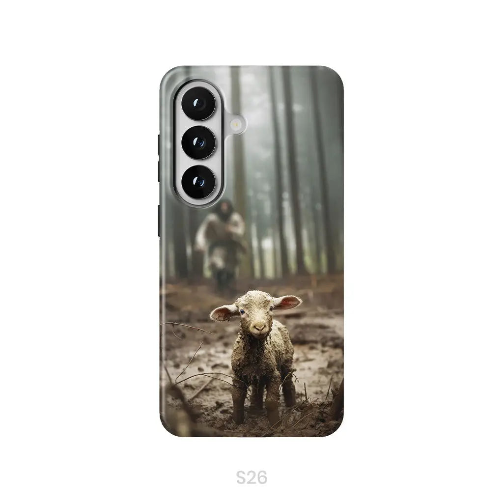Jesus With The Sheep Jesus Running After Lamb Phone Case Samsung Galaxy S26 / Tough Case