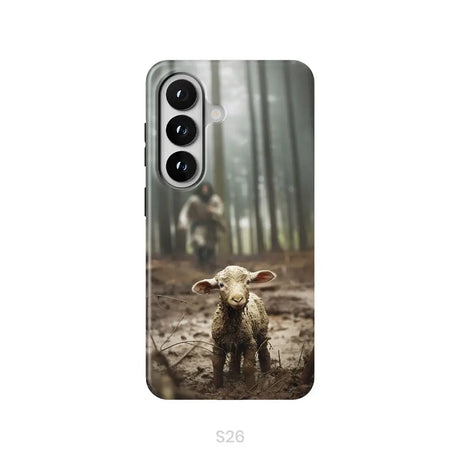 Jesus With The Sheep Jesus Running After Lamb Phone Case Samsung Galaxy S26 / Tough Case