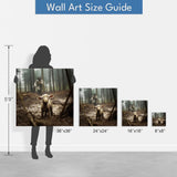 Jesus With The Sheep, Jesus Running After Lamb, Wall Art Canvas size guide
