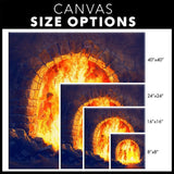 Jesus With The Three Hebrew Children in the Furnace Wall Art Canvas size options.
