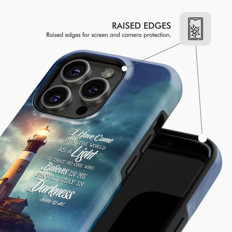John 12:46 I Have Come Into the World as a Light Lighthouse Phone Case