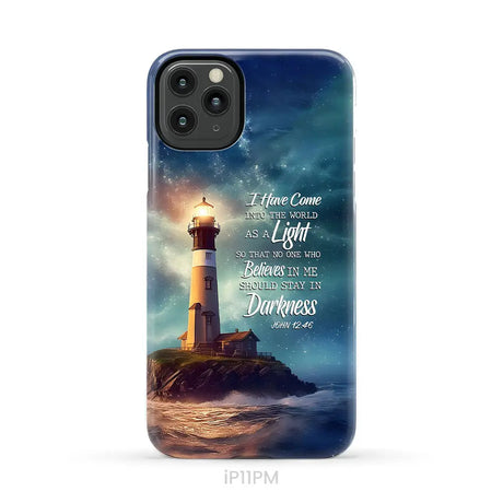 John 12:46 I Have Come Into the World as a Light Lighthouse Phone Case iPhone 11 Pro Max / Tough Case
