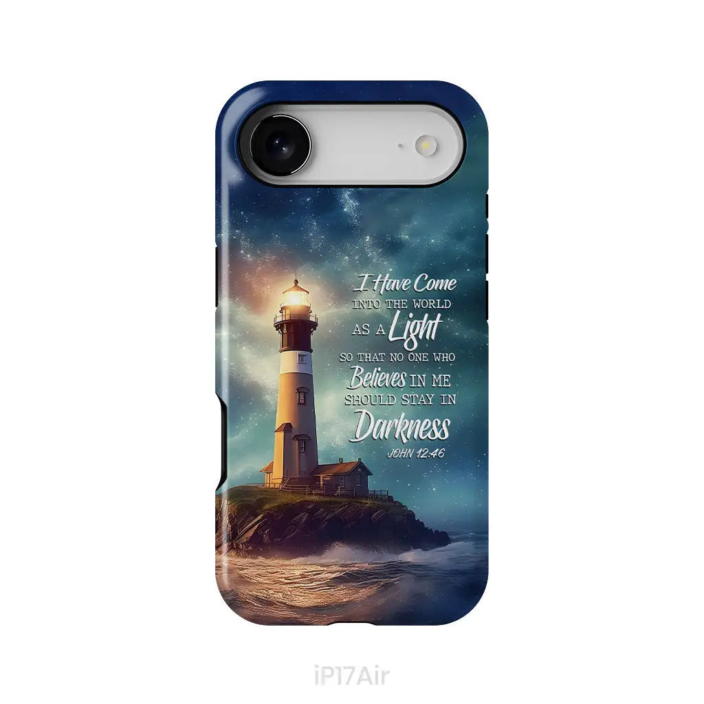 John 12:46 I Have Come Into the World as a Light Lighthouse Phone Case iPhone 17 Air / Tough Case