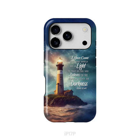 John 12:46 I Have Come Into the World as a Light Lighthouse Phone Case iPhone 17 Pro / Tough Case