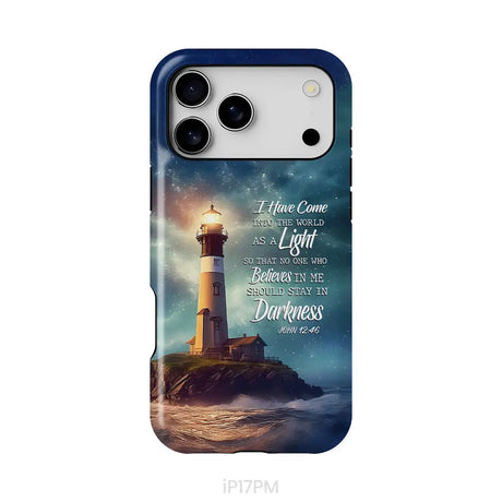 John 12:46 I Have Come Into the World as a Light Lighthouse Phone Case iPhone 17 Pro Max / Tough Case