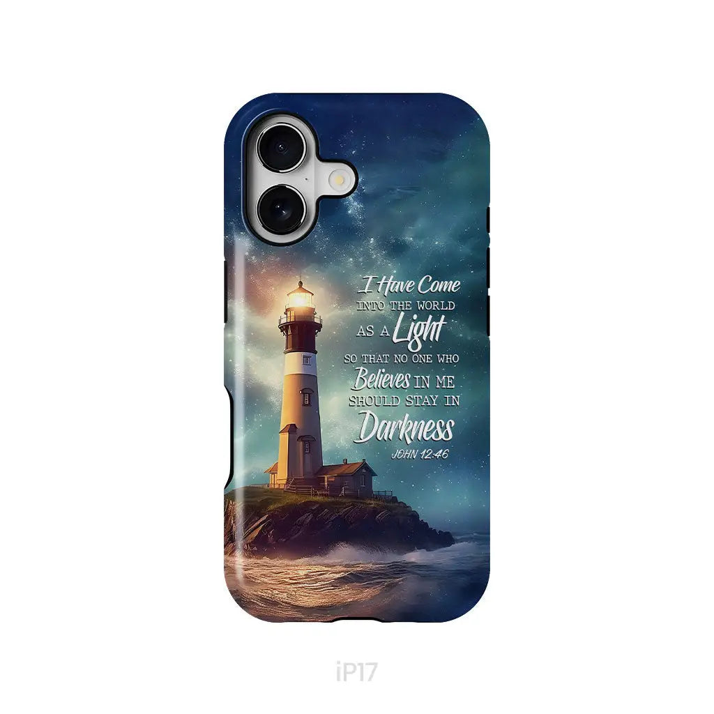 John 12:46 I Have Come Into the World as a Light Lighthouse Phone Case iPhone 17 / Tough Case
