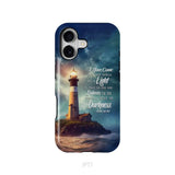 John 12:46 I Have Come Into the World as a Light Lighthouse Phone Case iPhone 17 / Tough Case