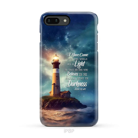 John 12:46 I Have Come Into the World as a Light Lighthouse Phone Case iPhone 8 Plus / Tough Case