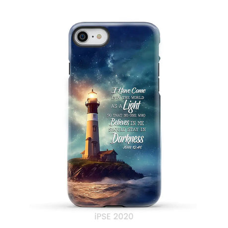 John 12:46 I Have Come Into the World as a Light Lighthouse Phone Case iPhone SE 2020 / Tough Case