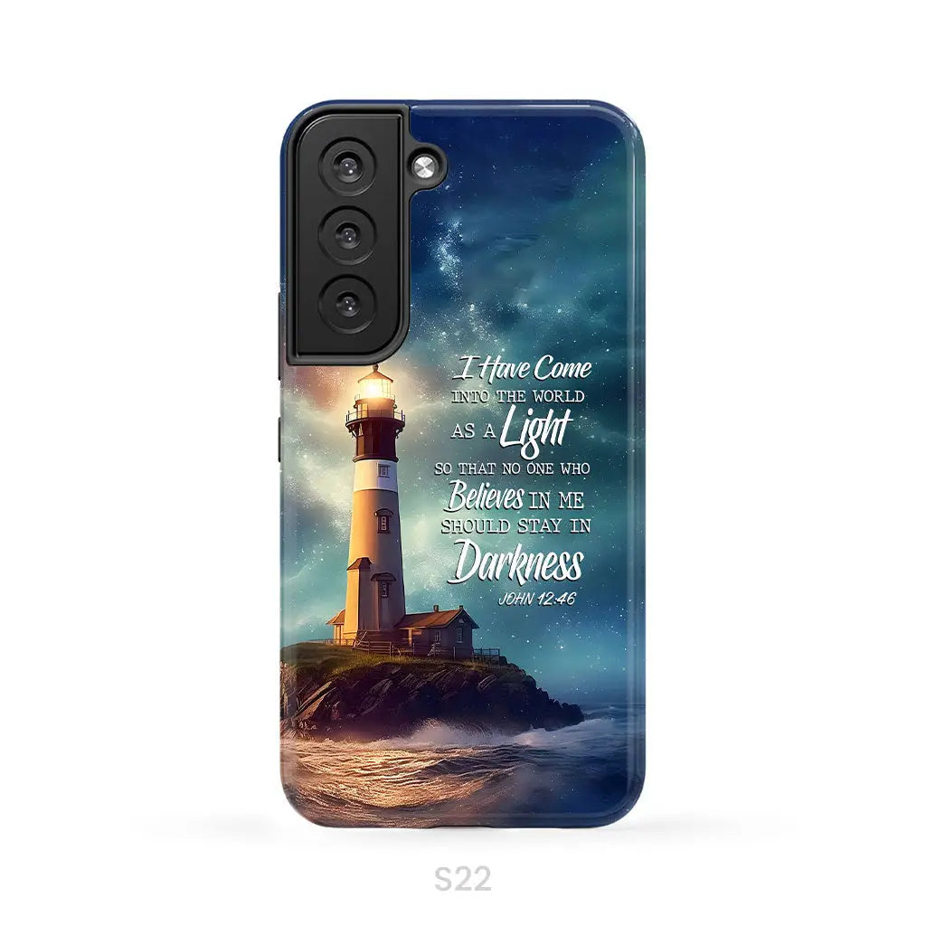 John 12:46 I Have Come Into the World as a Light Lighthouse Phone Case Samsung Galaxy S22 / Tough Case