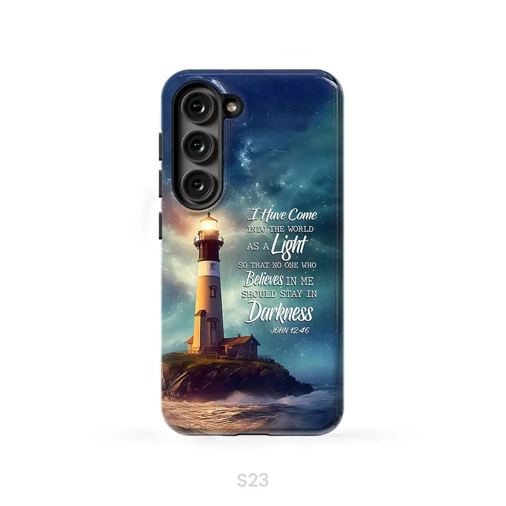 John 12:46 I Have Come Into the World as a Light Lighthouse Phone Case Samsung Galaxy S23 (Not for S23 FE) / Tough Case