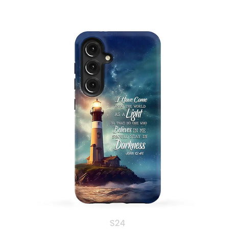 John 12:46 I Have Come Into the World as a Light Lighthouse Phone Case Samsung Galaxy S24 / Tough Case