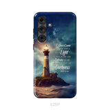 John 12:46 I Have Come Into the World as a Light Lighthouse Phone Case Samsung Galaxy S25 Plus / Tough Case