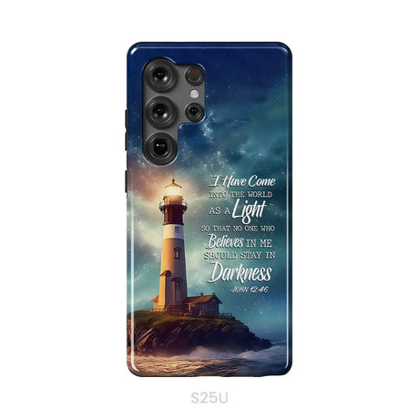 John 12:46 I Have Come Into the World as a Light Lighthouse Phone Case Samsung Galaxy S25 Ultra / Tough Case