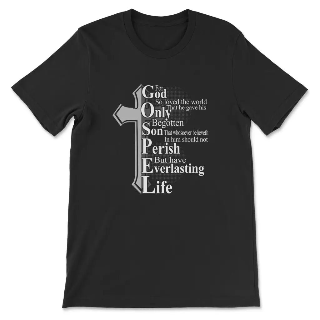 John 3:16 For God So Loved The World Christian T-shirt Black / S