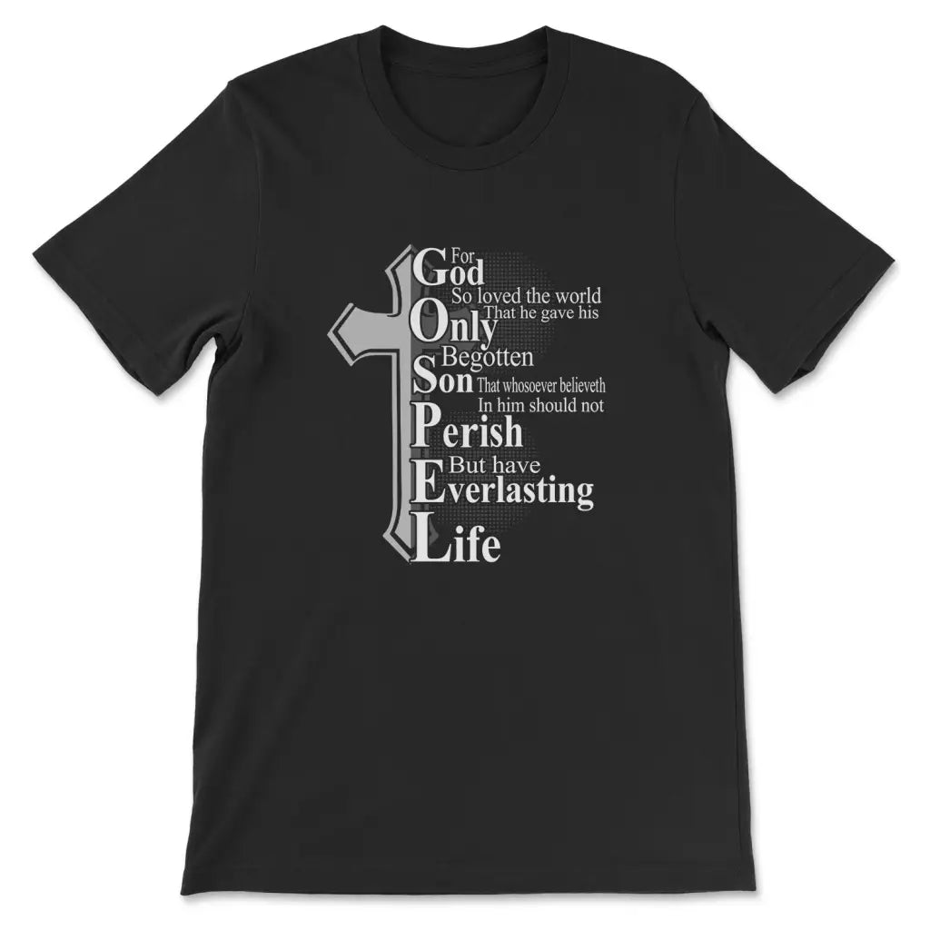 John 3:16 For God So Loved The World Christian T-shirt Black / S