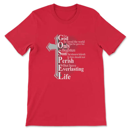 John 3:16 For God So Loved The World Christian T-shirt Red / S