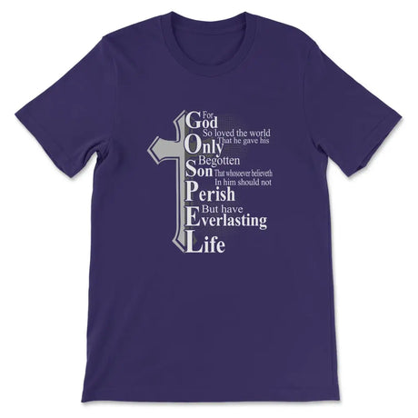 John 3:16 For God So Loved The World Christian T-shirt Team Purple / S