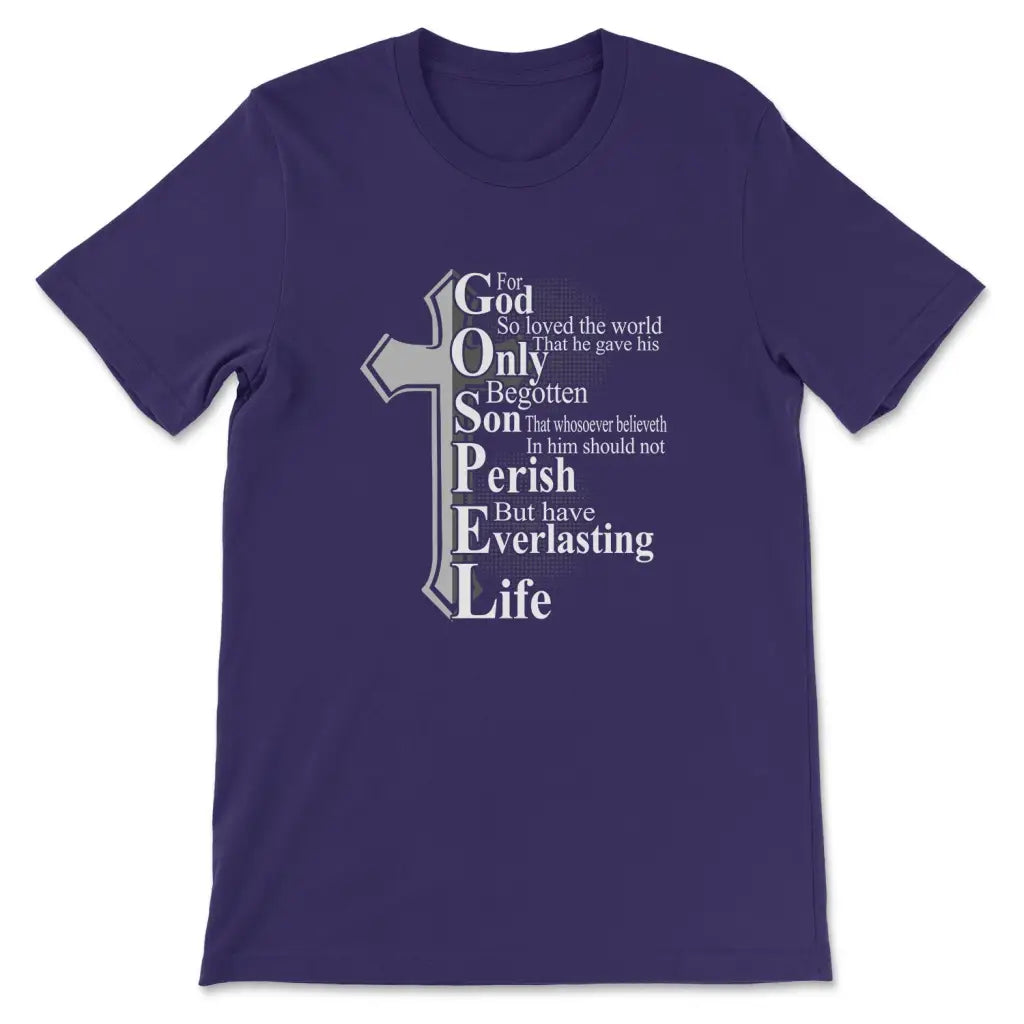 John 3:16 For God So Loved The World Christian T-shirt Team Purple / S
