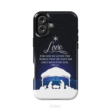 John 3:16 For God so loved the world Christmas phone case iPhone 16 Plus / Tough Case