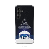 John 3:16 For God so loved the world Christmas phone case Samsung Galaxy S25 Plus / Tough Case