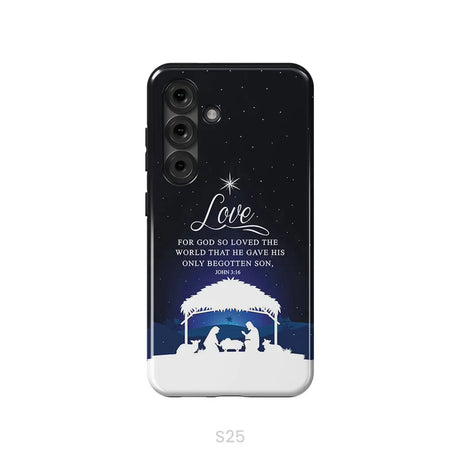 John 3:16 For God so loved the world Christmas phone case Samsung Galaxy S25 / Tough Case