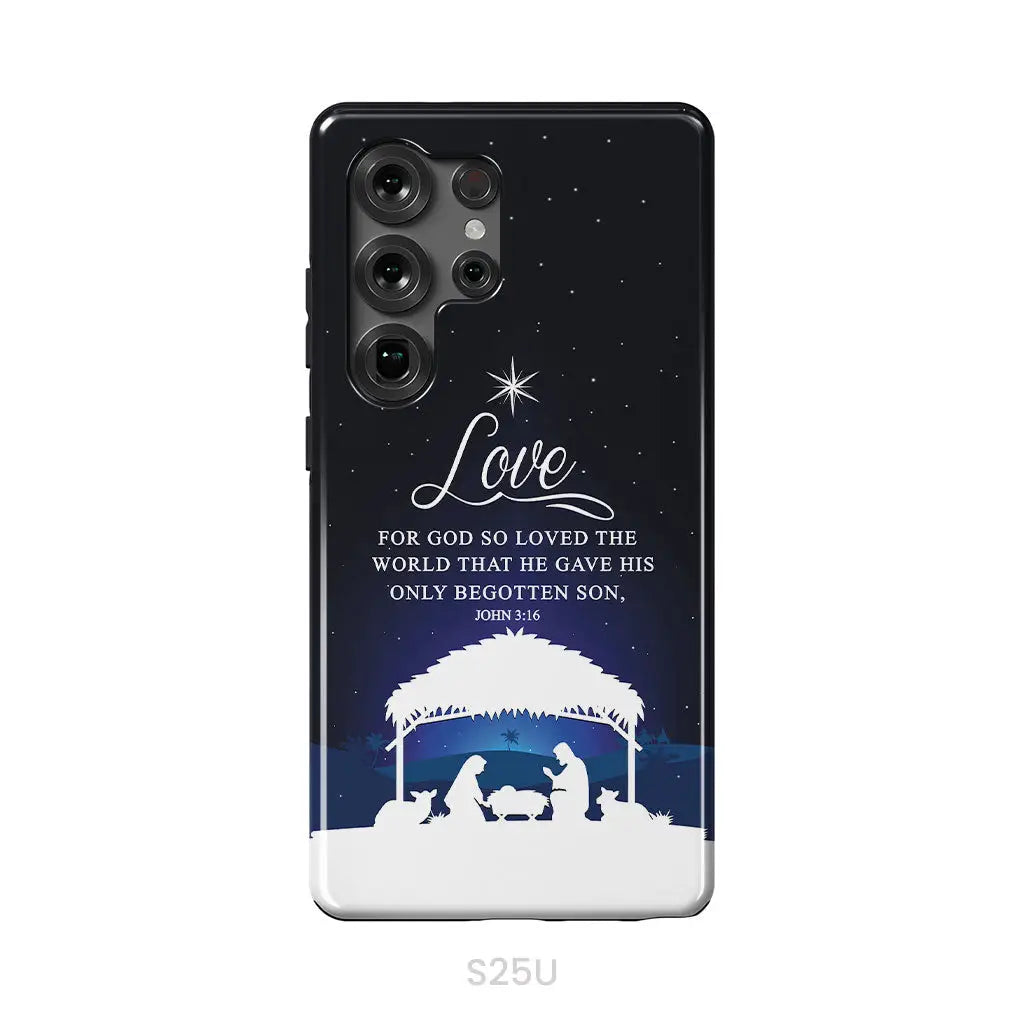 John 3:16 For God so loved the world Christmas phone case Samsung Galaxy S25 Ultra / Tough Case