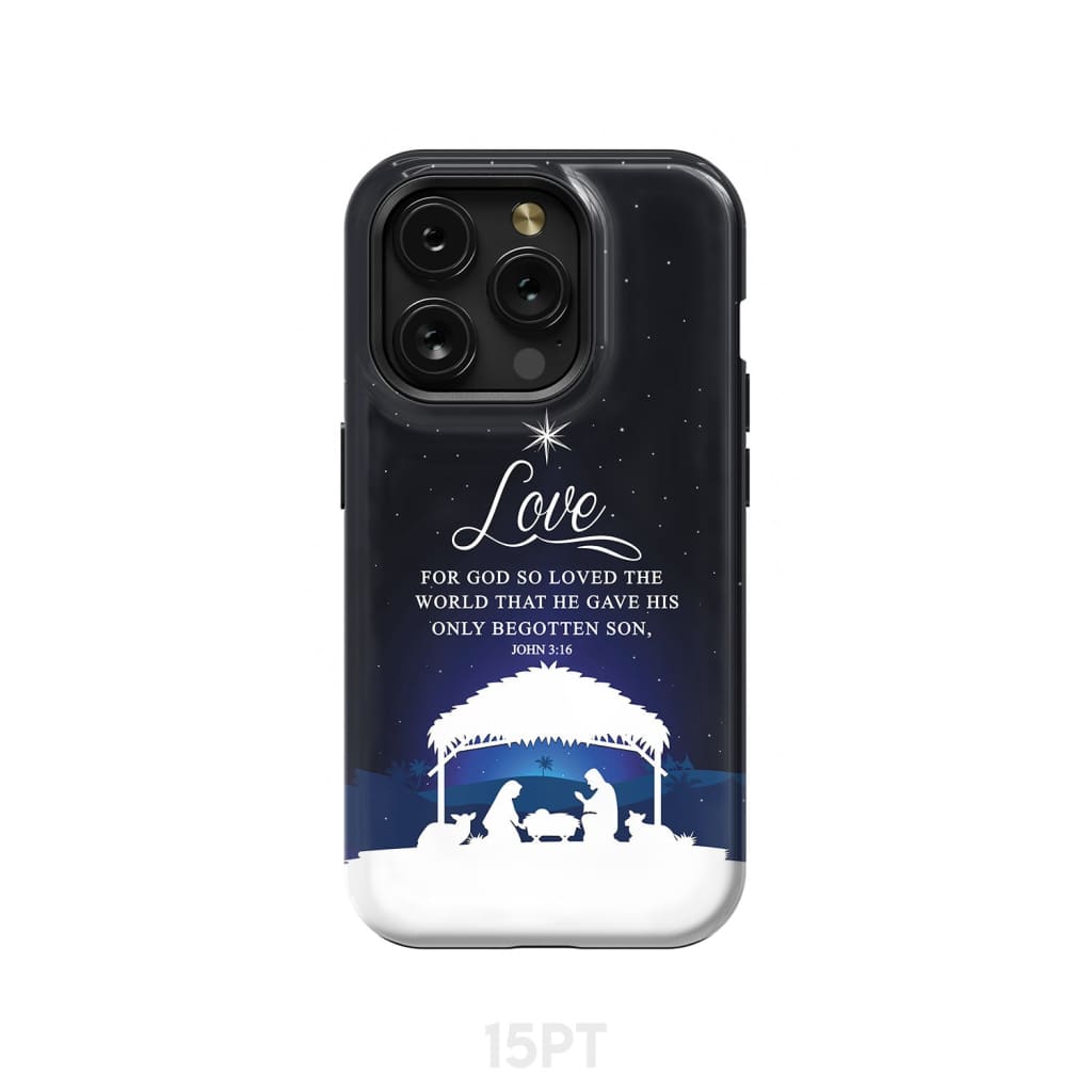 John 3:16 For God so loved the world Christmas phone case iPhone 15 Pro / Tough